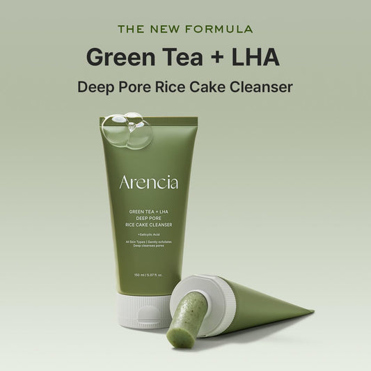 Salicylic Acid, Green Tea + LHA Deep Pore Rice Cake Cleanser – Deep Pore Cleansing, Acne Face Wash, Blackhead Remover, 5.07 fl oz