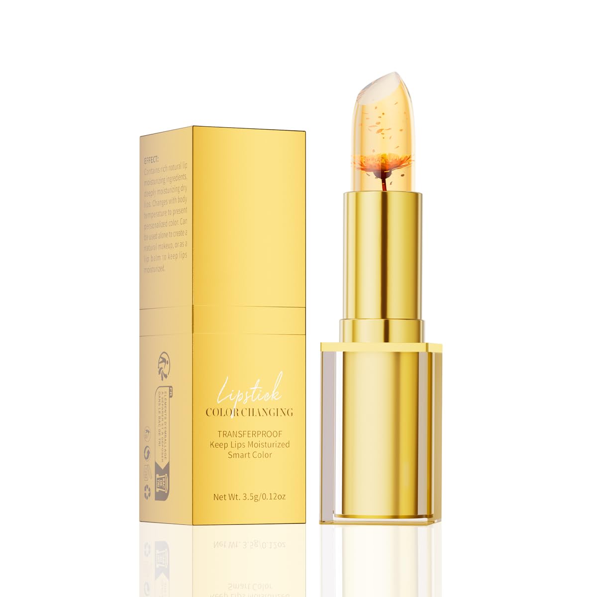 QIC Transferproof Color Changing Lipstick,Color Changing Lipstick for Women Girls,Temperature Change Moisturizer,Waterproof Moisturizer Lip Balm (Flower)