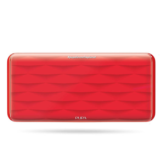 Pupa Milano Make-Up Palette L, 002 Red, 0.71 oz - 18 Pan Eyeshadow and Blush Palette, Matte, Shimmer, Metallic Finishes - Blendable Velvety Texture Blush Powder - Talc-Free - Eco-Friendly Packaging