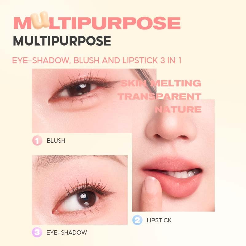 COLORKEY Soft Mist Multi-Purpose Cream | Lips & Cheeks | Eyes | Creamy | Moisturizing | Blendable Color (01 ROSY, 2.5g)