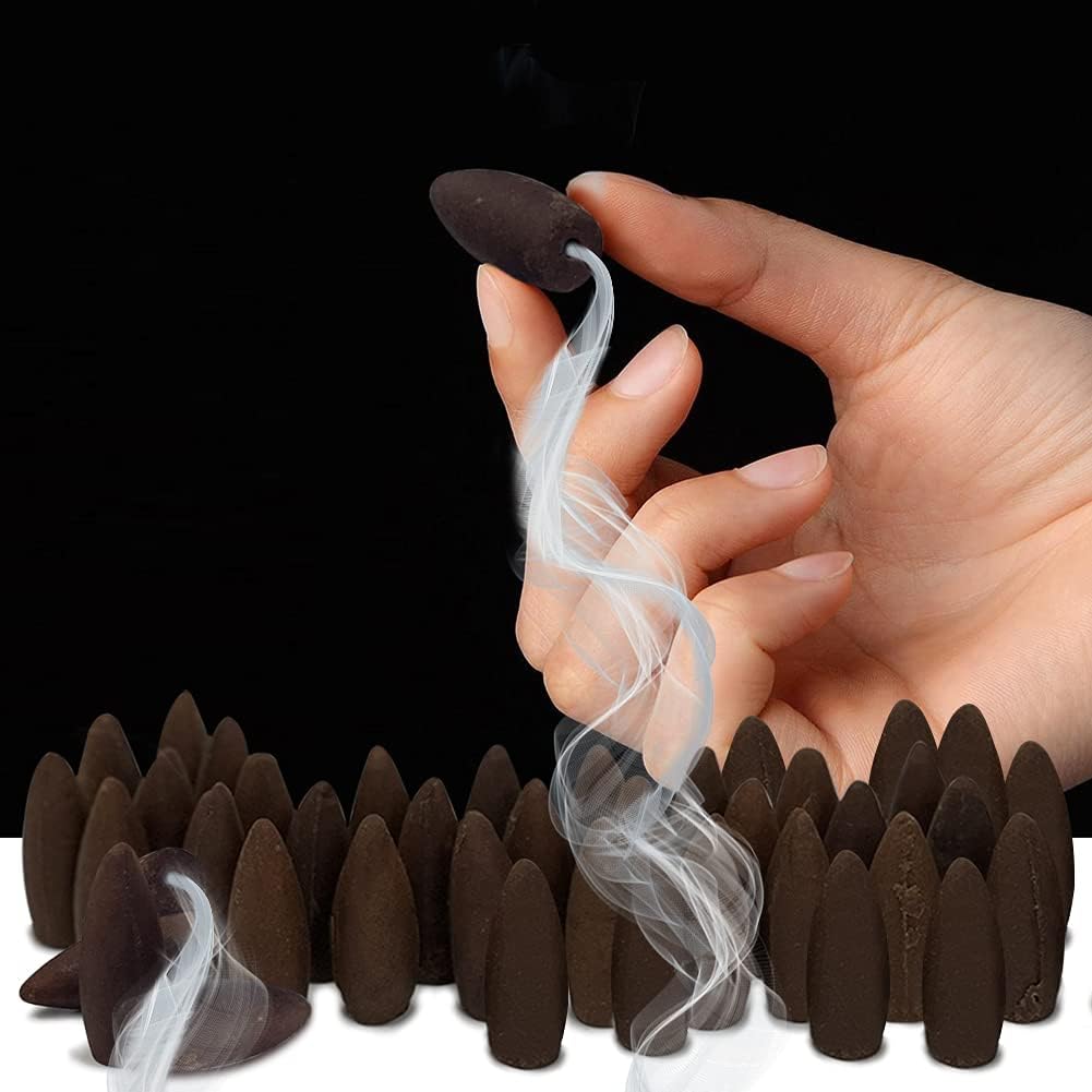 TRUMIRI White Sage Backflow Incense Cones For Waterfall And Mat Bundle Inciensos Aromaticos|Incienso|Inciense|Insienso