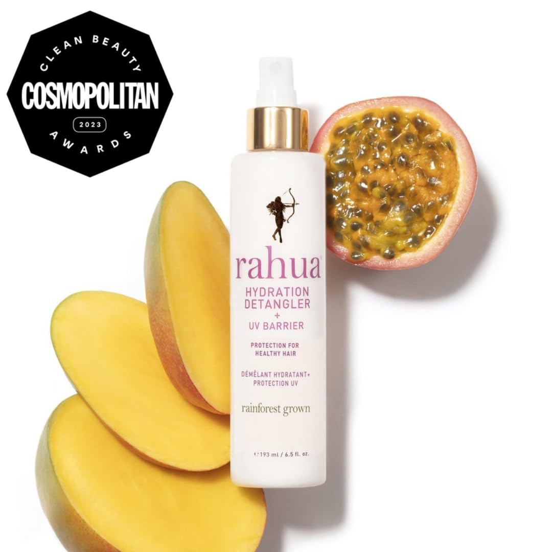 Rahua Hydration Detangler Spray + UV Barrier, 6.5 Fl Oz, Detangling Leave in Hair Care Softens Hair, Smooths Frizz, Supports Breakage & Damage, Conditioning for Brushable Shiny Hair, All Hair Types