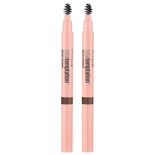 Maybelline Total Temptation Eyebrow Definer Pencil, Medium Brown, 2 Count