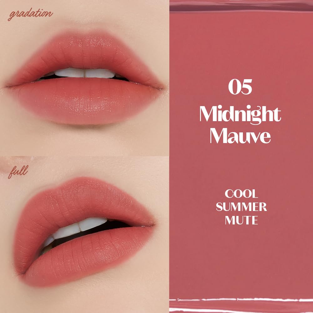 ETUDE Fixing Tint #05 Midnight Mauve (4g) | Long Lasting High Pigmented Liquid Lipstick | Waterproof Lightweight Matte Finish Lip Stain | Full Coverage | Korean Makeup, Kbeauty