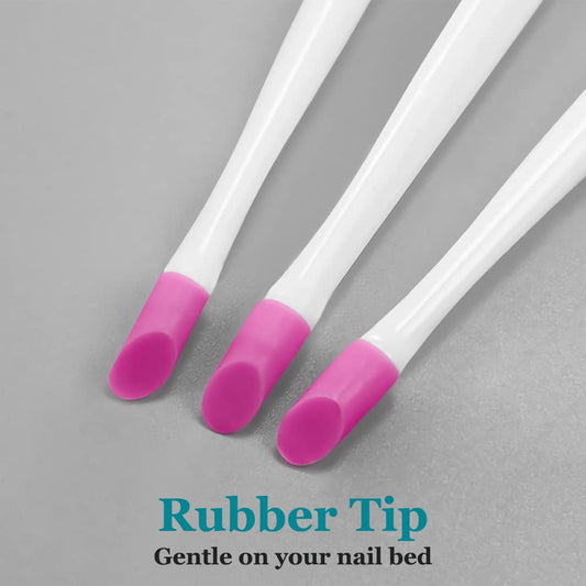 IVON 3 Pack Nail Cuticle Trimmer Pusher Remover, Double End & White Handle