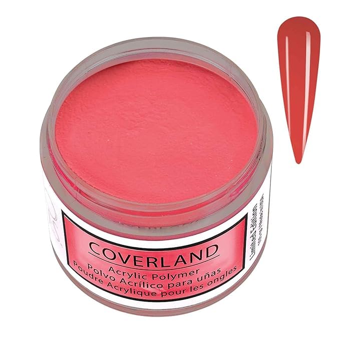 Tones Coverland Acrylic Nail Powder "Hibiscus Flame" - Limited Edition Acrylic Powder for Nail Design, Sculpting, and Masking Nail Bed Imperfections - (1.5 Oz)