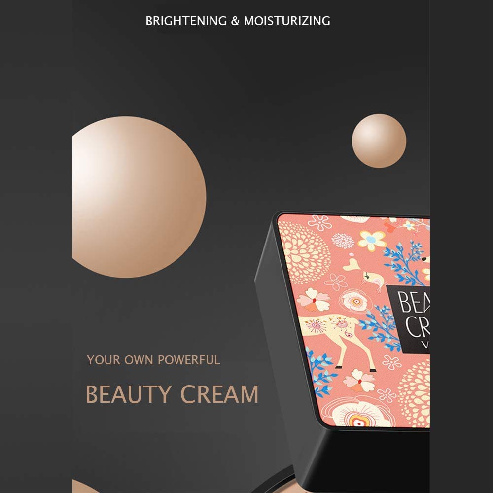 VENZEN Beauty Cream Clear Cover Natural Make Up Nourish Moisturizes Protection Professional Skin Care 2 Colors 20g (#02 Ivory)