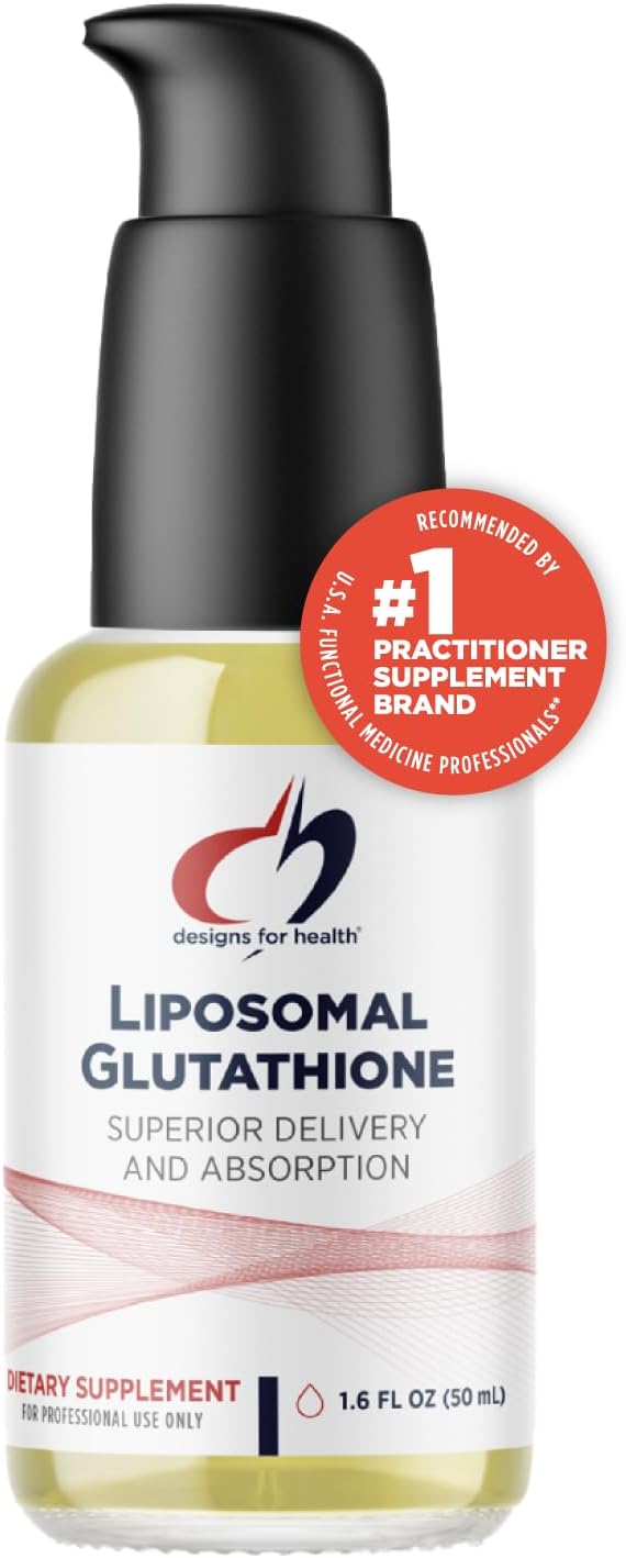 Designs for Health Liposomal Glutathione - Liquid Glutathione Supplement, 100mg with Enhanced Absorption - Detox + Immune System Support - Lemon Peppermint Flavored Drops (50 Servings / 1.7oz)