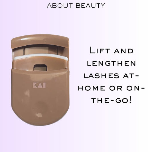 On-The-Go Compact Eyelash Curler, Includes 1 Replacement Pad, Portable Lash Curler Perfect for Travel Makeup, Ergonomic Design is Gentle on Lashes
