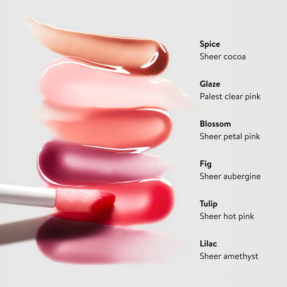 goop Beauty Hydra-Barrier Gel Gloss | Hydrating Lip Gloss to Moisturize & Plump Lips | Hyaluronic Acid & Vitamin E | Fig - Sheer Aubergine | 0.13 oz