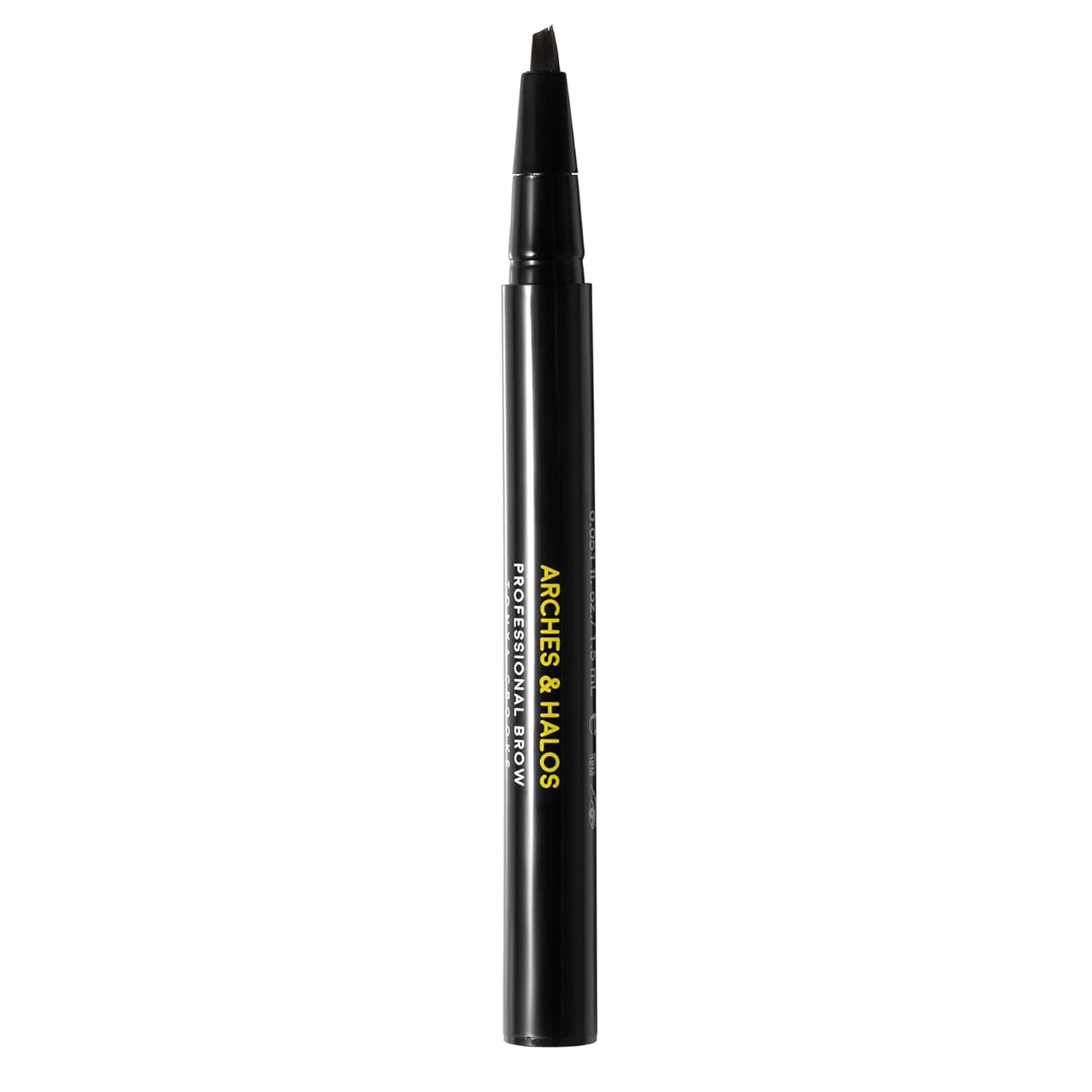 Arches and Halos Angled Bristle Tip Waterproof Brow Pen - Water Based and Smudge Proof Eyebrow Pencil - Extended Wear - Dark Brown - 0.051 oz