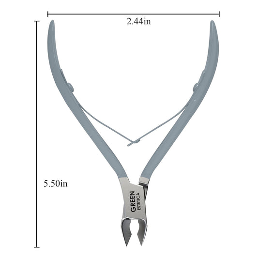Professional Cuticle Trimmer Nail Cuticle Cutter Stainless Steel Cuticle Nippers with Sharp Blades of Cuticle Remover Clippers Manicure Tools Double Spring for Nail Care Pedicure Nail Tools (Gray)