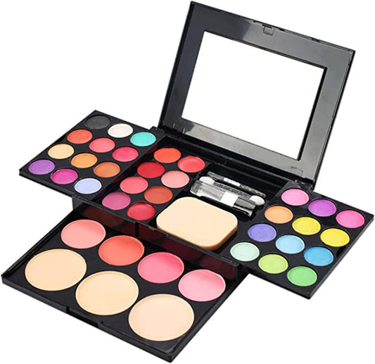 Eyeshadow Makeup Set,39 Colors Combination with Eyeshadows & Facial Blushers & Lip Glosses & Pressed Powders & A Mirror Combo, All-in-One Makeup Gift Kit