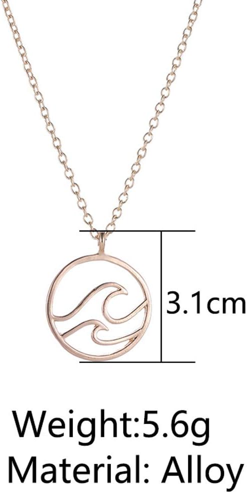 Jovono Boho Fashion Wave Pendant Necklaces Dainty Necklace Chain Jewelry for Women and Girls