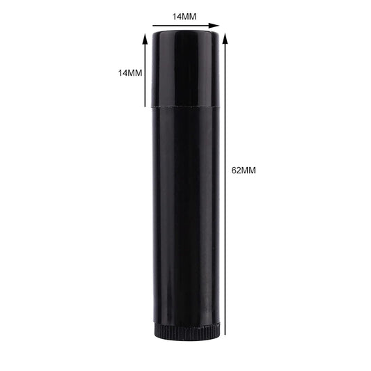 100 PCS Lip Balm Containers, 5 ML Chapstick Tubes Empty, Lip Balm Tubes, with Cap, for Girls, Lip Gloss 62 MM x 14 MM, Black