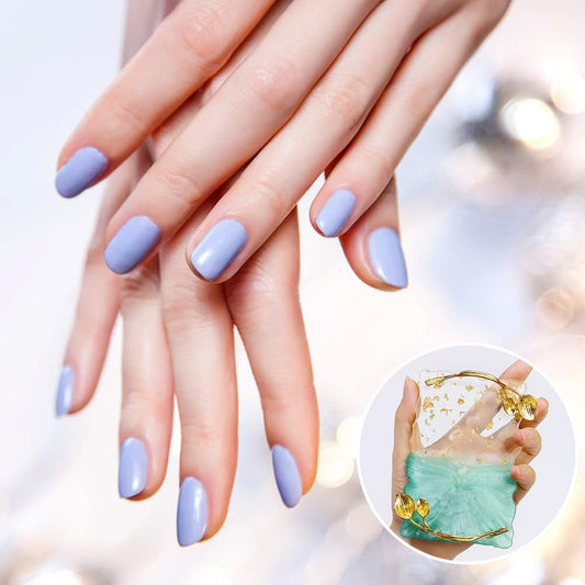 Resin Nail Art Palette, Nail Art Painting Palettes with Nail Palette Stirring Rod Gold Edge Nail Holder Nail Art Display Board Fashion Delicate Nail Tool Accessories, Type 1