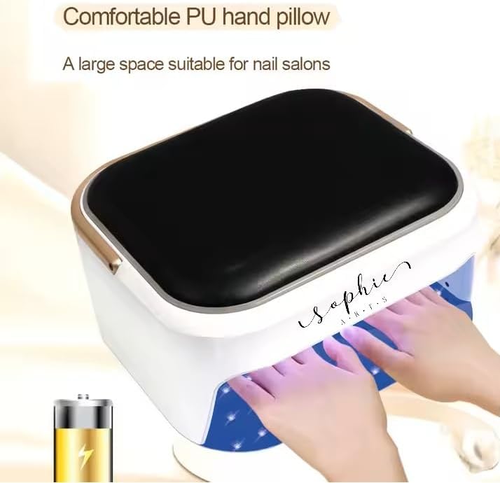 Sophie Arts Super Strong LED/UV Nail Lamp, 82 LED Beads, 12-Hour Battery Life, Black and White Specialize for Hard Builder Gel, UV Gel and Others Fast Drying, Strong (White)