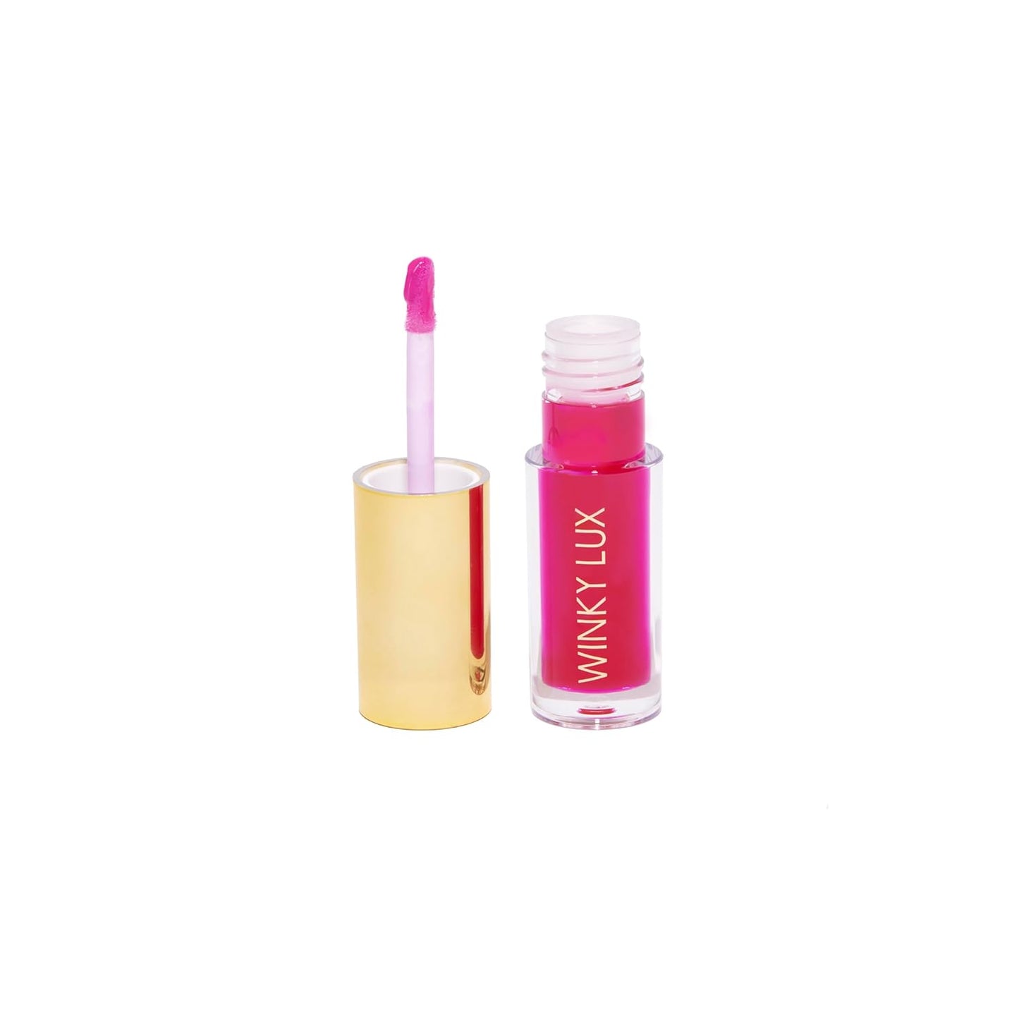 Winky Lux Luscious Barely There Sheer Tinted Lip Oil - Hydrating Lip Gloss Tint, Cool Pink Glossy Lip Balm, Juicy Non Sticky Long Lasting Formula, Infused with Jojoba Oil & Soft Vanilla Scent