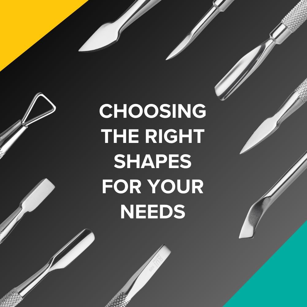 Rui Smiths Pro Cuticle Pusher with 2 Ends - Stainless Steel Manicure Tool - Style 107