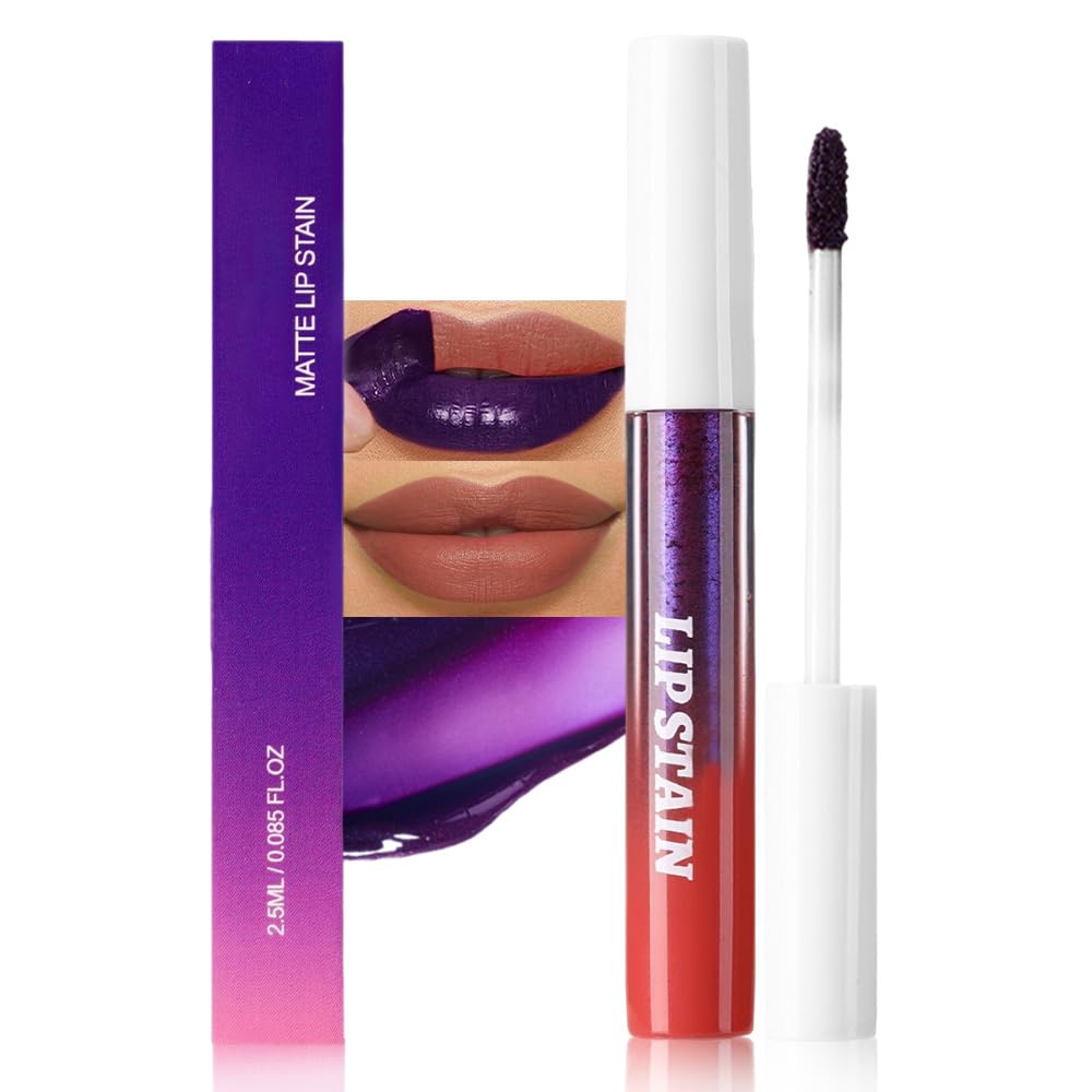 evpct Nude Brown Peel Off Lip Stain Tints, Liquid Lipstick Lip Stain Long Lasting Waterproof for Women, Non-stick Cup Lipstick Peel Off Highly Pigmented Not Faded Smudge-proof Easy to Apply, 04