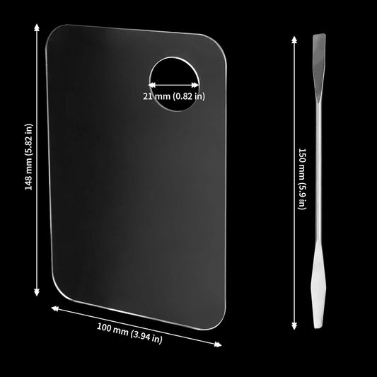 6 PCS Acrylic Makeup Palette, Clear Makeup Palette Mixer with Spatula, Makeup Palette Mixer Tray for Painting, Makeup and Art Craft