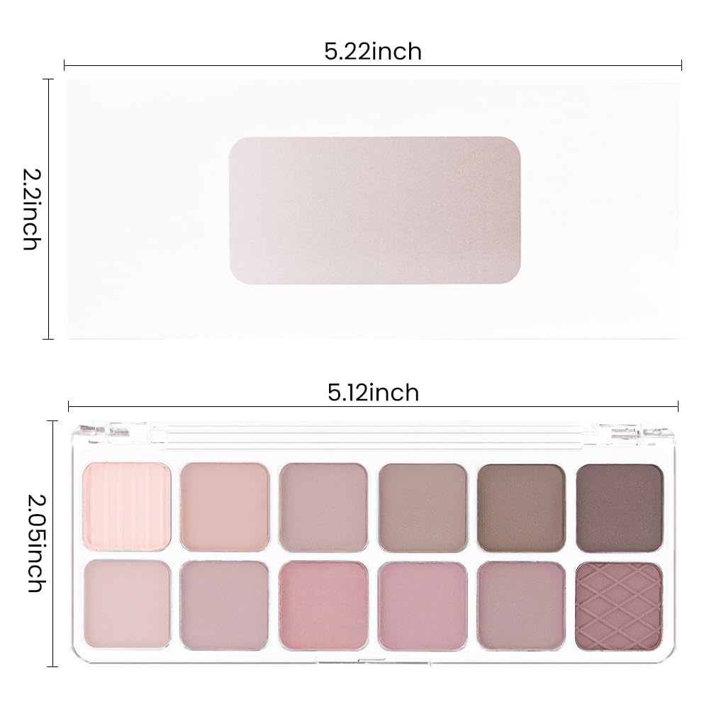 AMY'S DIARY 12Color Light Pink Purple Eyeshadow Palette, Long-Lasting, and Highly Pigmented. Elevate Your Eye Makeup– Unleash Your Unique Style (08#)