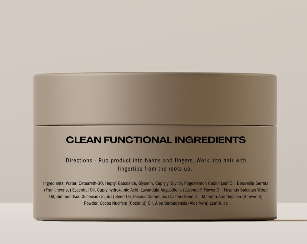 Men's Hair Gel - EWG Verified, Strong Hold, Matte Finish, Weightless Texture, Sandalwood Scent, Non-Toxic Clean Formula, Suitable for All Hair Types