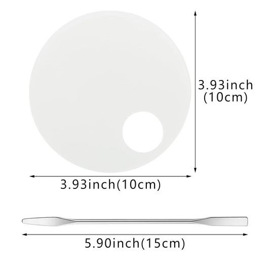 3 Pack Nail Art Palette with 3 Pcs Spatula Makeup Tray Foundation Mixing Palette Professional Cosmetic Stiring Tools for Women and Girls Liquid Foundation Lipstick Concealer