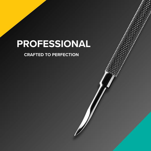 Rui Smiths Pro Cuticle Pusher with 2 Ends - Stainless Steel Manicure Tool - Style 104