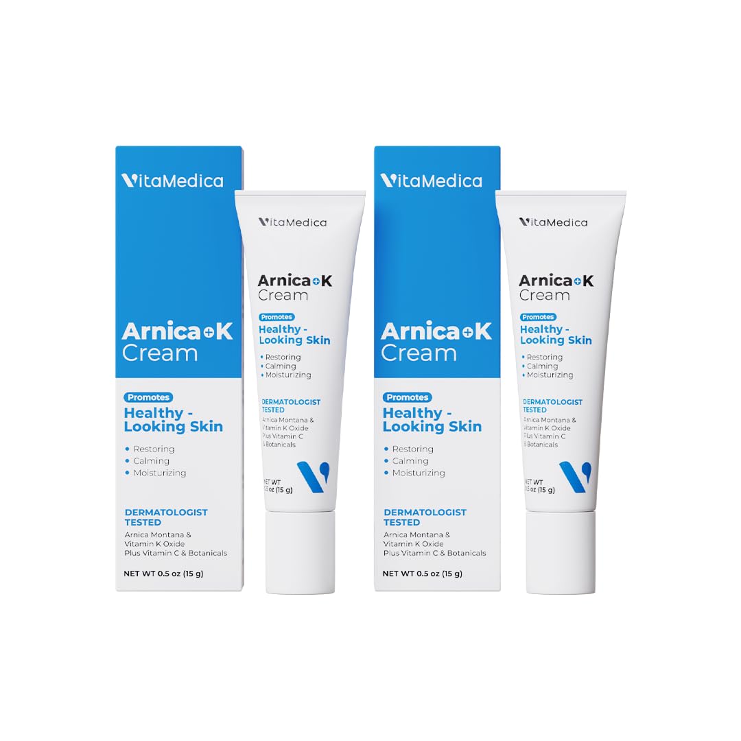 VitaMedica Arnica Cream - Arnica Montana + Vitamin K Oxide for Bruises - Sensitive Skin Formula - Undereye With Vitamin C - 2 Pack