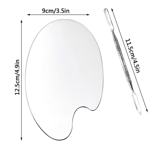 2 Pack Professional Makeup Palette, 2 Types Pro Lady Stainless Steel Cosmetic Artist Spatula with Spatula Tool for Mixing Foundation