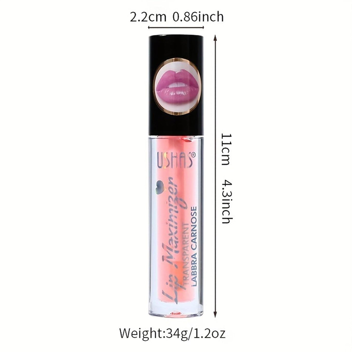 Lip Plumping Gloss, Plumping Lip Filler, Lip Gloss for Full, Voluminous Lips, Transparent Plumping Lip Oil Tinted for Lip Care, Fuller Lips Instantly, Hydrating, High-Shine