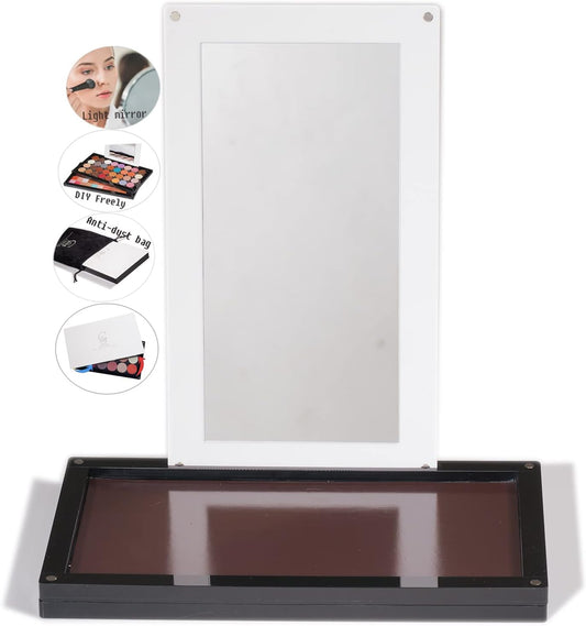 Arcylic Empty Magnetic Eyeshadow Palette Makeup Palette with Mirror stackable Makeup magnetic palette empty 2 layers overlap (dABL2) with a bag of metal sticker