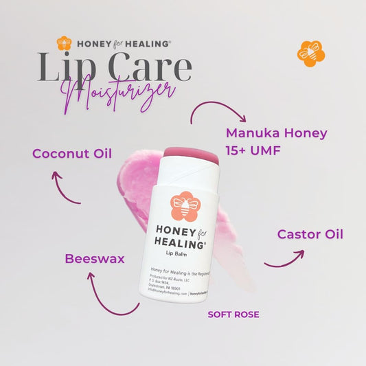 Manuka Honey Lip Balm 15+ UMF – Ultra-Hydrating Formula with Beeswax, Castor Oil & Organic Coconut Oil | 12+ Hour Moisture | Eco-Friendly Recyclable Tube | 0.25 oz / 7 g (Soft Plum)