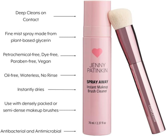New Makeup Brush Cleaner Cleanser Spray, Quick-Drying cleaning solution for Makeup Brushes, Makeup Sponge, Powder Puff, Professional & Travel-Sized makeup sanitizing spray, 70 ml