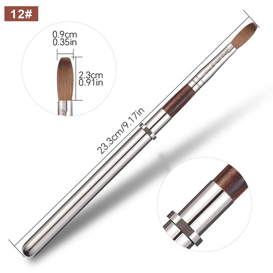 KADS Acrylic Nail Brush with Penholder Nail Brush for Acrylic Application-Oval Shaped Powder Nail Design Tools for Professional Manicure DIY Home Salon (12#)