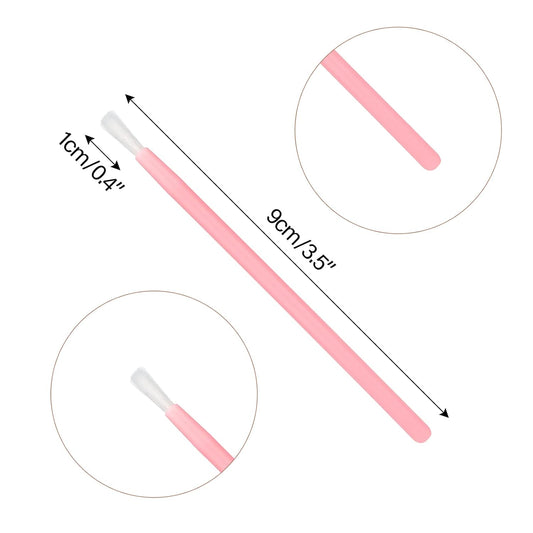 G2PLUS Lip Brushes, 50Pcs Disposable Lip Gloss Wands, Portable and No-Clean Lipstick Applicator, Nail Polish Brushes Makeup Tool for PYO Cookie Paint, Painting, Detail Brush (Pink)
