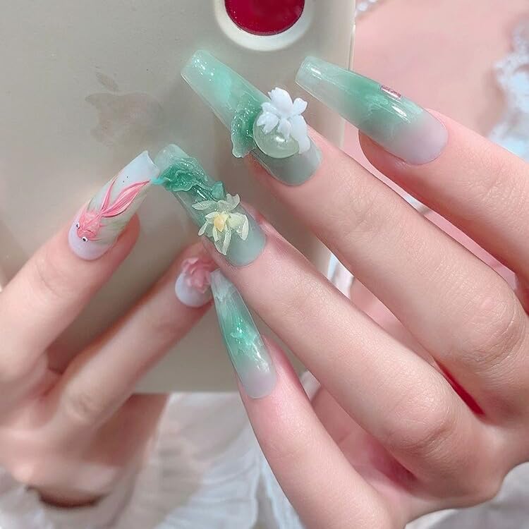 3D Lotus Flower Nail Art Silicone Molds Classic Floral Lotus Leaf Carving Template Resin Mould Nail Tool for Women Girls Manicure DIY Design