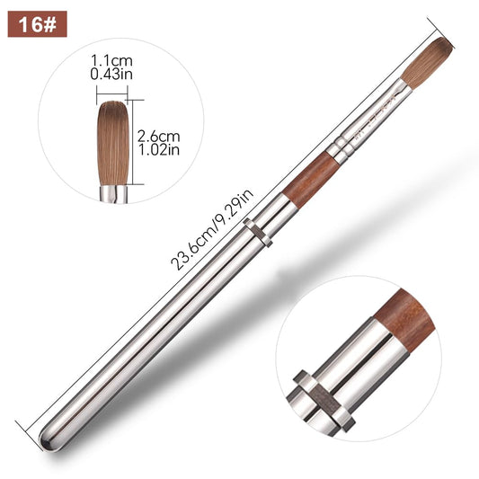 KADS Acrylic Nail Brush with Penholder Nail Brush for Acrylic Application-Oval Shaped Powder Nail Design Tools for Professional Manicure DIY Home Salon (16#)