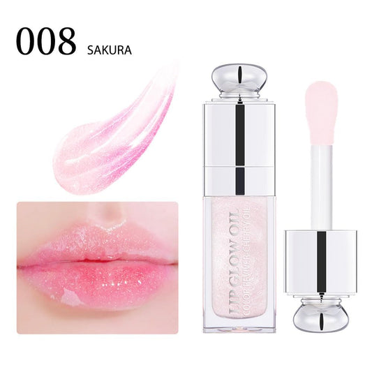 Hydrating Lip Glow Oil-Lip care oil- Lip Oil Tinted for Lip Care and Dry Lips-Prevents Dry Cracked-Non-sticky Big Brush Head-Lip Plumping -Lip Oil gloss tinted-008