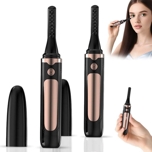 Heated Eyelash Curler, 2025 New Electric Eyelash Curler, Portable USB Type-C Makeup Tools for Travel,Women (Black*2)