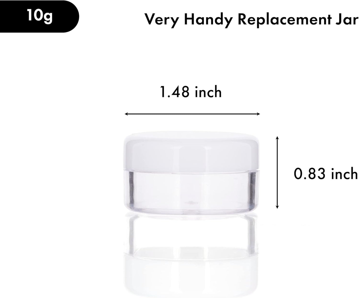 40Pcs 10 Gram Plastic Cosmetic Containers with Lids for Lotion, Creams, Toners, Lip Balms, Makeup Samples Jars BPA free (10g-40pcs, white)