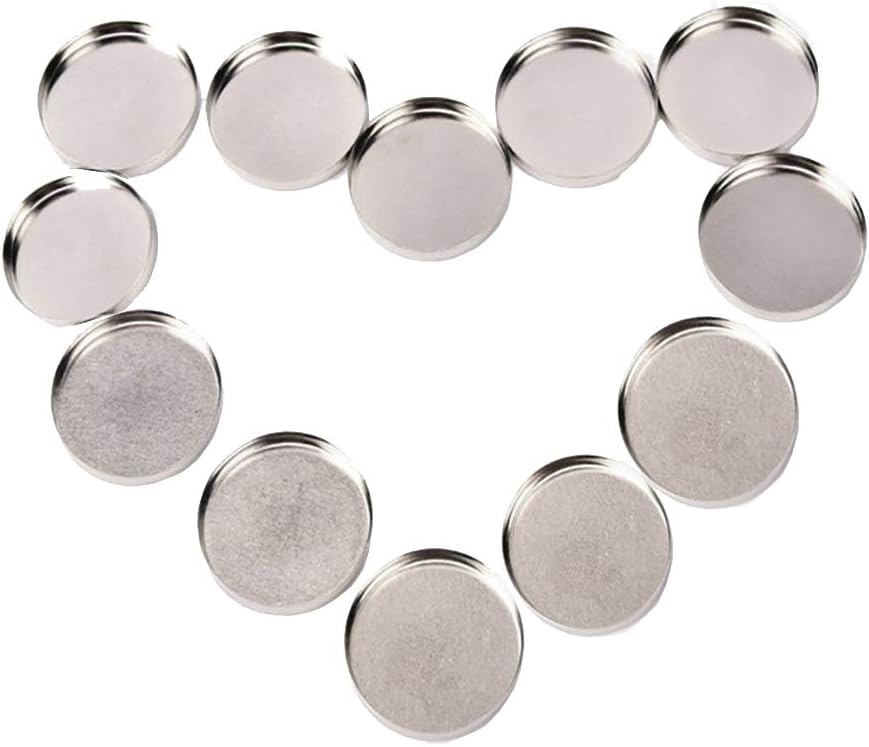 50 Pcs 26mm Empty Round Metal Tin Palette Pans Cosmetic Eyeshadow Blush Organizer for Magnets Cosmetic Palettes