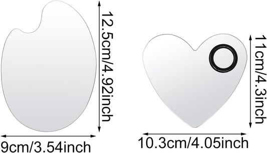 yueton 2SET Stainless Steel Color Palette Makeup Mixing Palette Nail Tools Palette Metal Foundation Makeup Palette for Beauty Color Matching Tools