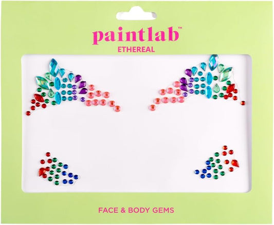 PaintLab Eye Gems, Self-Adhesive Rhinestones for Makeup, Face Jewels for Beginners, Kids, Teens, and Women, Ethereal