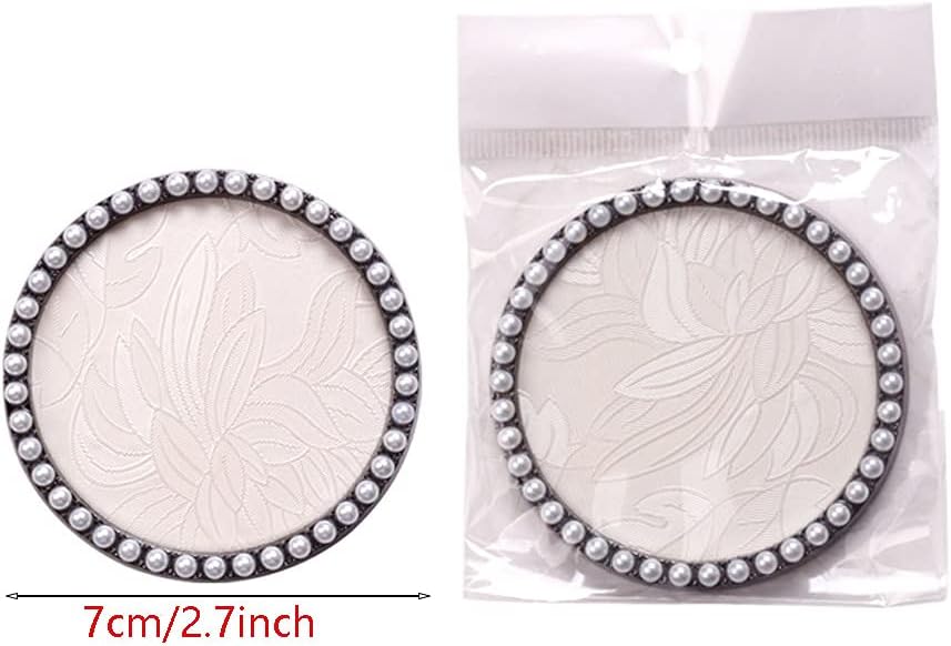 1 Pc Resin Nail Art Palette Nail Art Display Holder Round Inlay Rhinestone Makeup Palette Nail Painting Palette Gel Polish Colors Mixing Pallet (White)