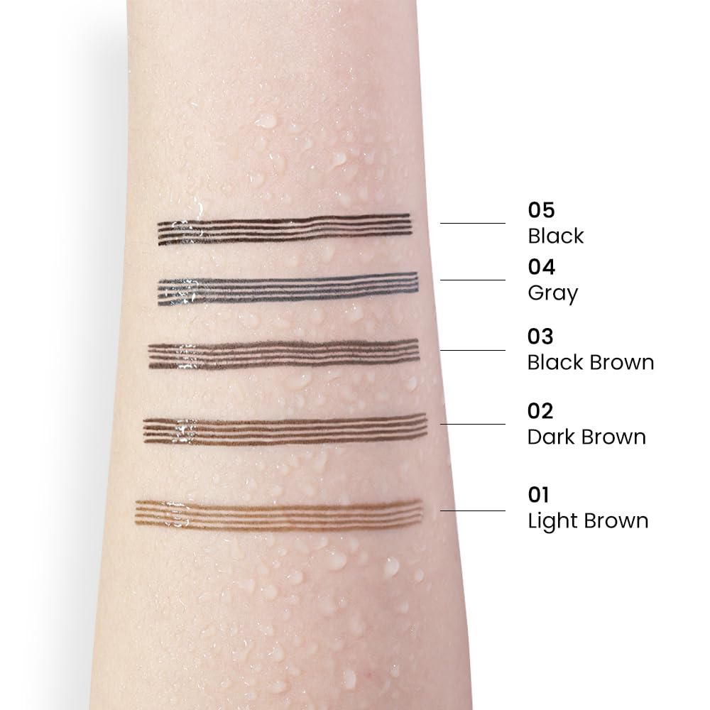 Kaely 2Pcs Eyebrow Pencils for Women, 4 Tip Magical Precise Waterproof Brow Pen, Microblading Eyebrow Contouring Pen, lapiz de cejas 3d Eye Brow Gel, 24h Smudge Proof, 02 Dark Brown