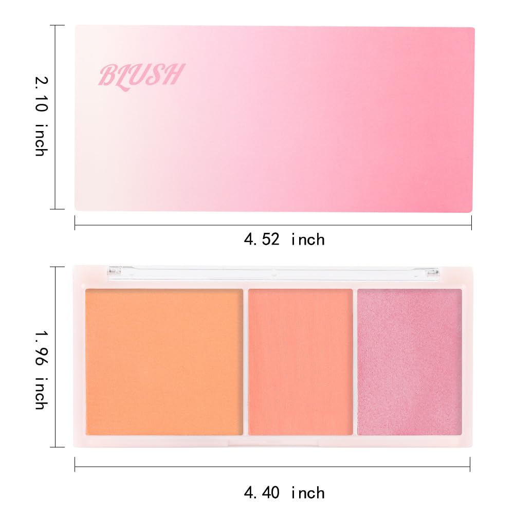 3 IN 1 Brown Nude Face Highlight Bronzer Powder Palette for Face Cheeks Contour Brightening, Buildable Matte Coverage Natural Makeup,Ultra Sculpt Nose Shadow Eyeshadow Primer-Orange