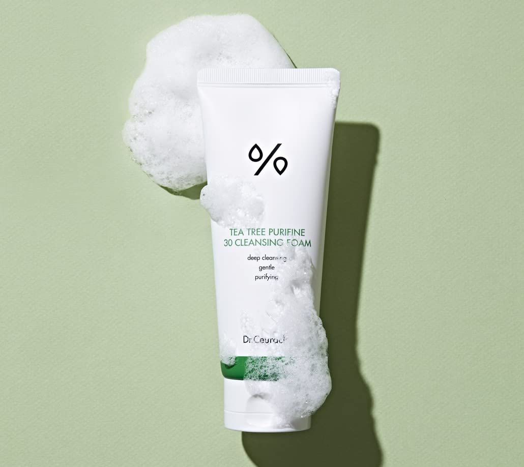 Dr.Ceuracle by leegeehaam Tea Tree Purifine Cleansing Foam (150ml / 5.07 fl. oz.) - Gel to Foam Mild Soothing Daily Cleanser with Fine Bubbles, Sebum Reducing and Hydrating for Sensitive Skin