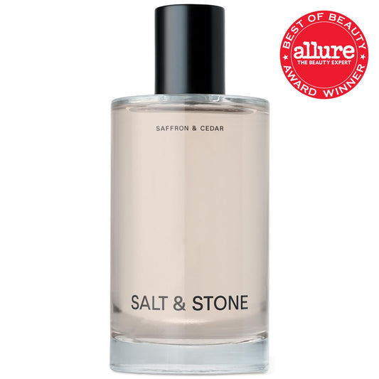 Salt & Stone Body Mist, Saffron & Cedar Scent, Skincare Infused Perfume Hair & Body Spray for Women and Men, Hydrating Fragrance with Glycerin and Red Algae, Vegan, Cruelty Free, 3.4 fl oz